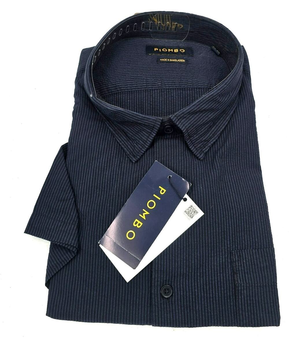 PIOMBO Mens Shirt Size 4XL Blue Italian Luxury Resort Casual Button Down